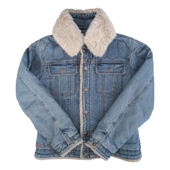 Vintage Italian Designer Girls Sz 128 / US size 7-8 Denim Jean Jacket - Picture 1 of 11